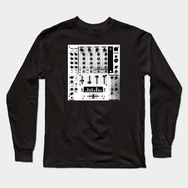 DJ Mixing Console Long Sleeve T-Shirt by JDawnInk